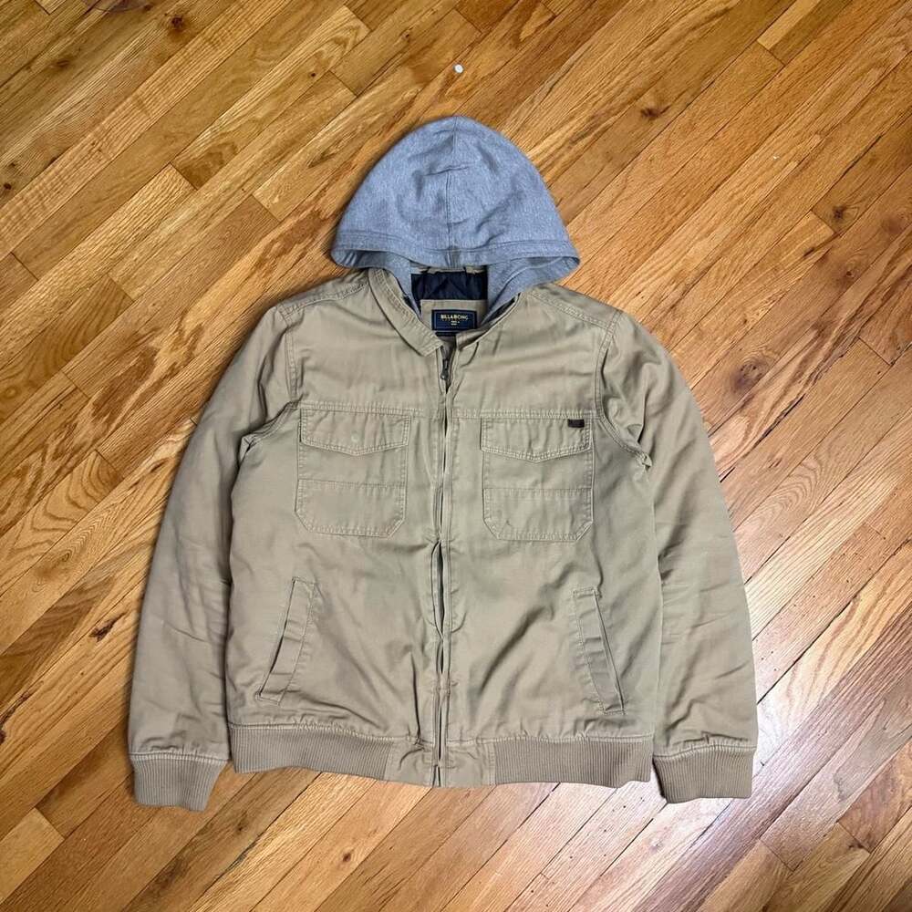 Billabong Surf Plus Harlow Jacket M Khaki Grey Canvas Hooded
